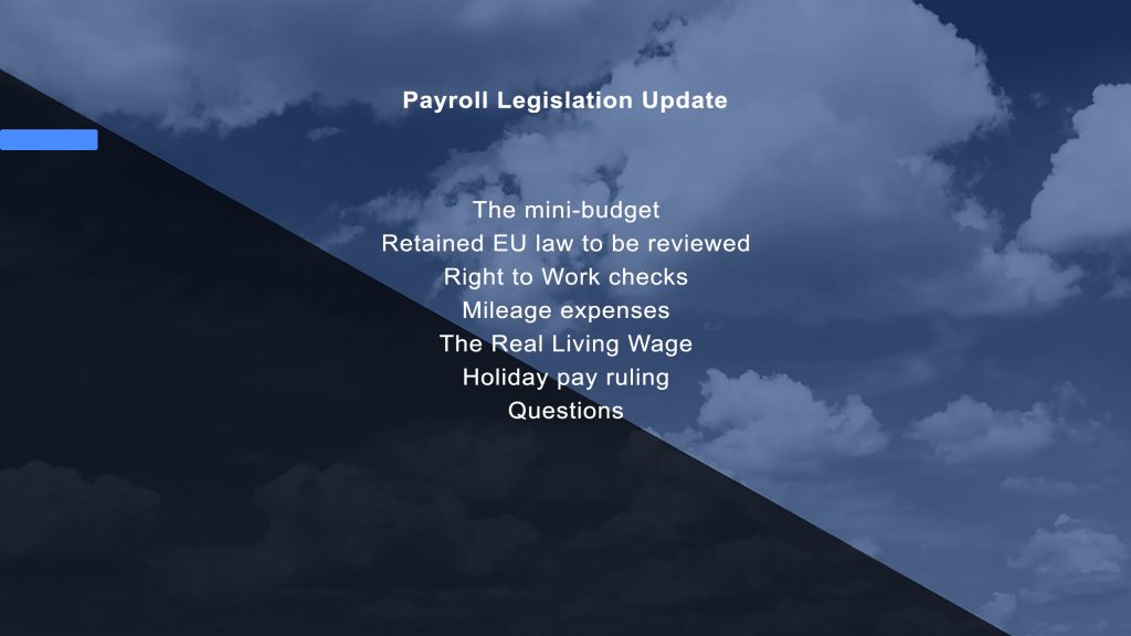 Payroll Legislation Update September 2022