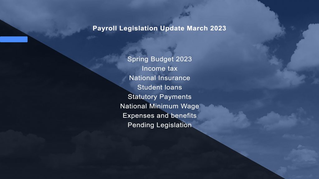 Payroll Legislation Update March 2023